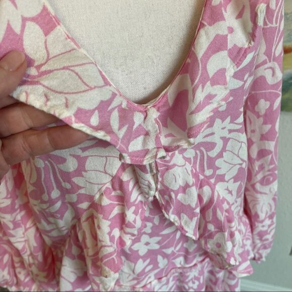 Free People Rebecca Pink and White Floral Mini, Size Small - Picture 4 of 13
